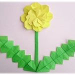 折り紙でたんぽぽの茎と葉っぱの折り方・作り方！
